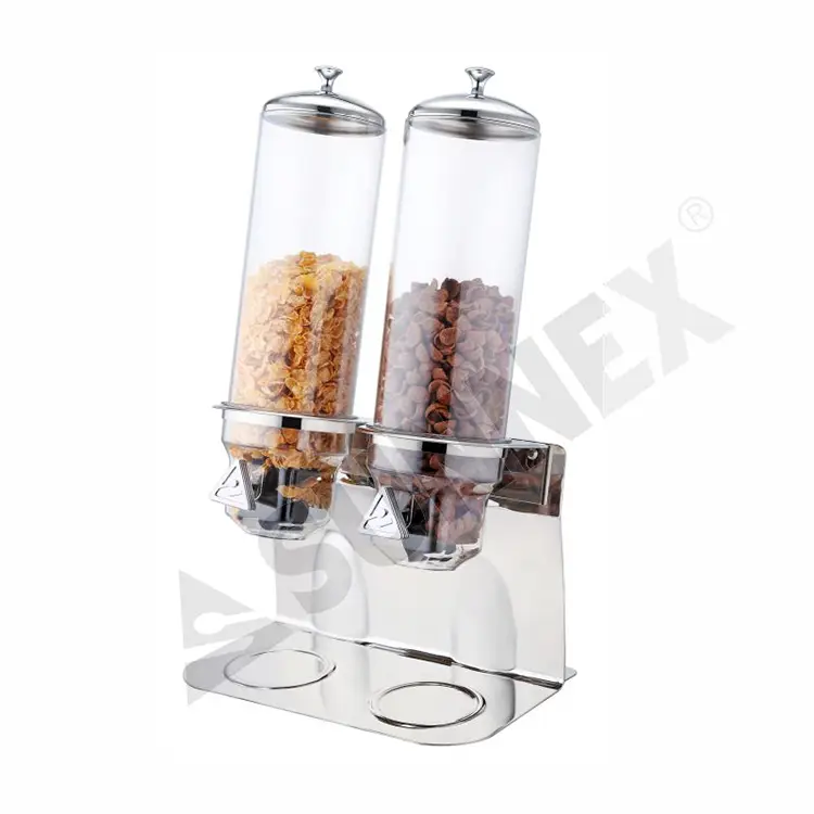 Stainless Steel Base Cereal Dispensers With PC Containers